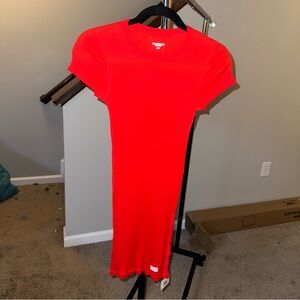 Alexander Wang Bodywear Red Ribbed Dress – Size S
